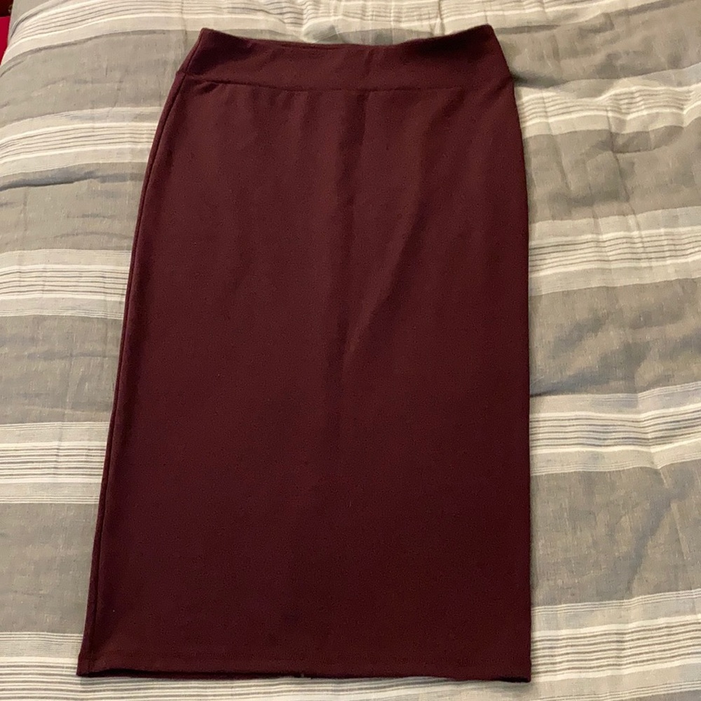 Burgundy Pencil Skirt